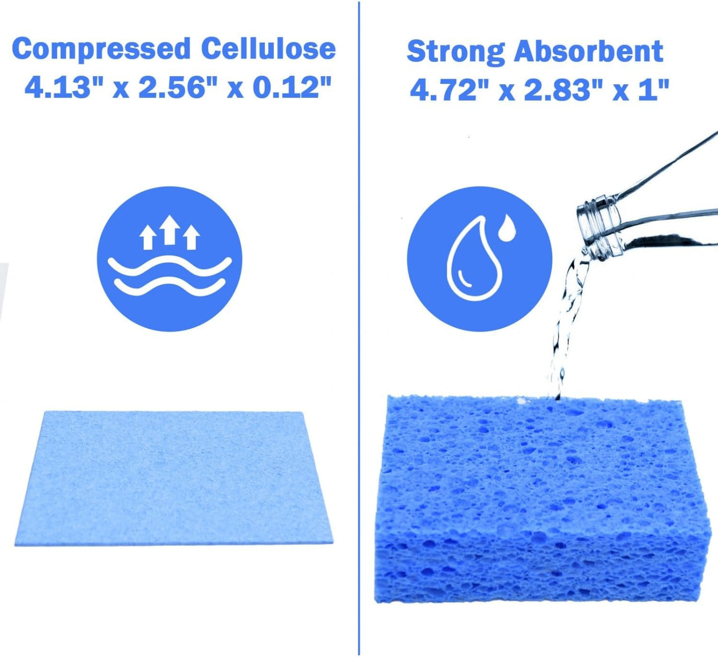 YoleShy 48 Pack Sponges Kitchen Natural Compressed Cellulose Sponges Durable Dish Sponge for Cleaning & DIY Reusable