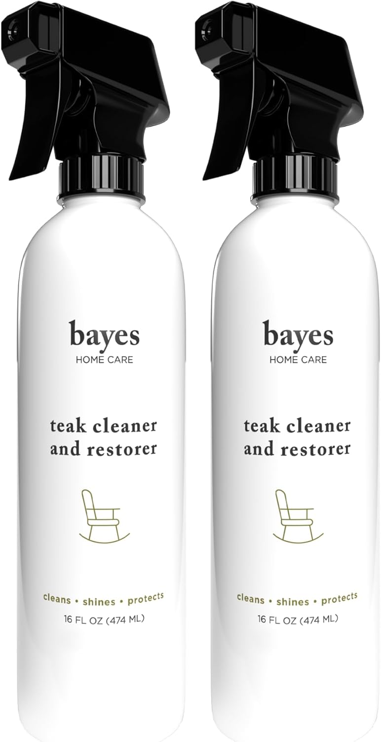 Bayes High Performance Teak Cleaner & Restorer - Cleans, Shines, and Protects - Maintains Fine Teak and Restores Neglected Teak - 16 oz