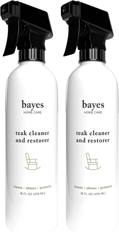 Bayes High Performance Teak Cleaner & Restorer - Cleans, Shines, and Protects - Maintains Fine Teak and Restores Neglected Teak - 16 oz