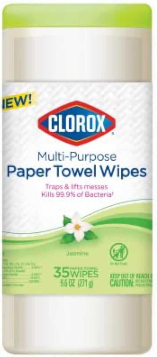Clorox 32581 Multi Purpose Paper Towel Wipe, Jasmine Scent, 35-Ct. - Quantity 6