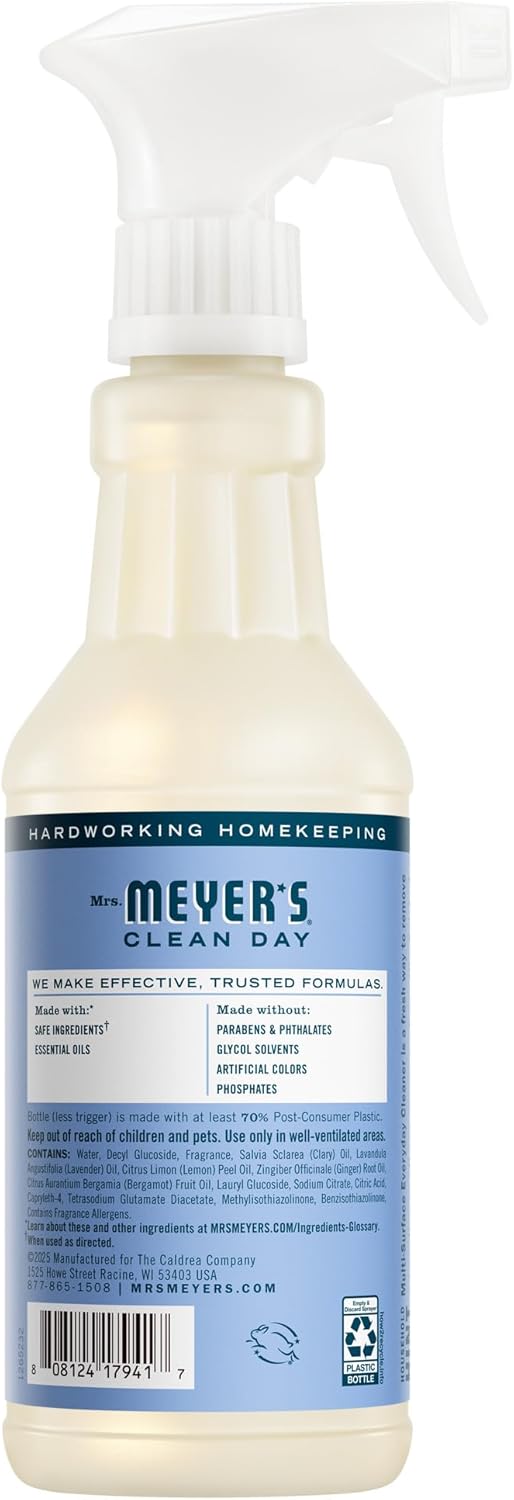 MRS. MEYER'S CLEAN DAY Multi-Surface Everyday Cleaner, Bluebell Scent, 16 Fl Oz Bottle