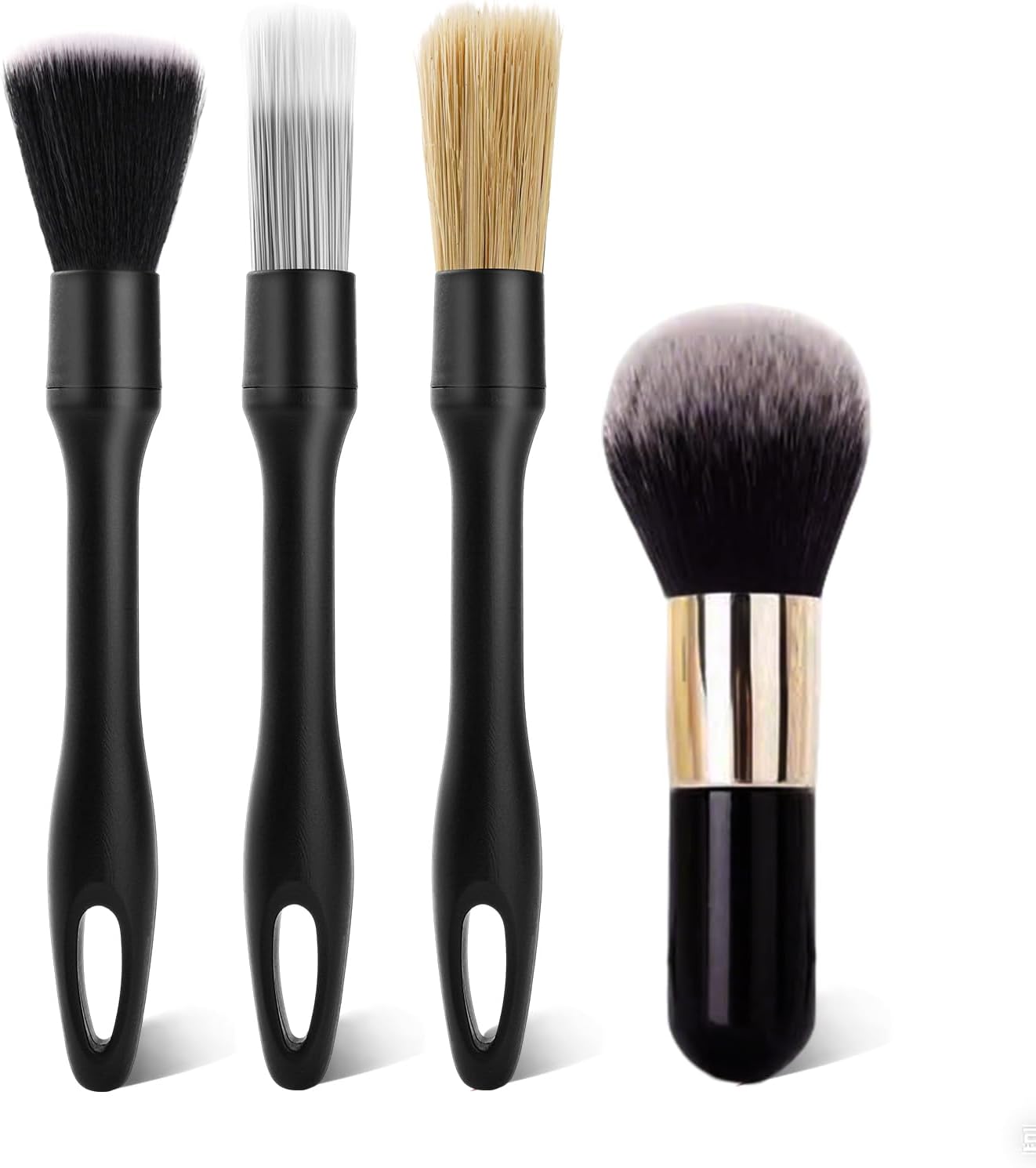 7PCS Car Detailing Brush Kit - Ultra Soft Boars Hair Car Interior Detailing Brushes, Includes 4 Different Brushes, Multi-use for Cleaning Interior or Exterior - Perfect Car Accessory Gift