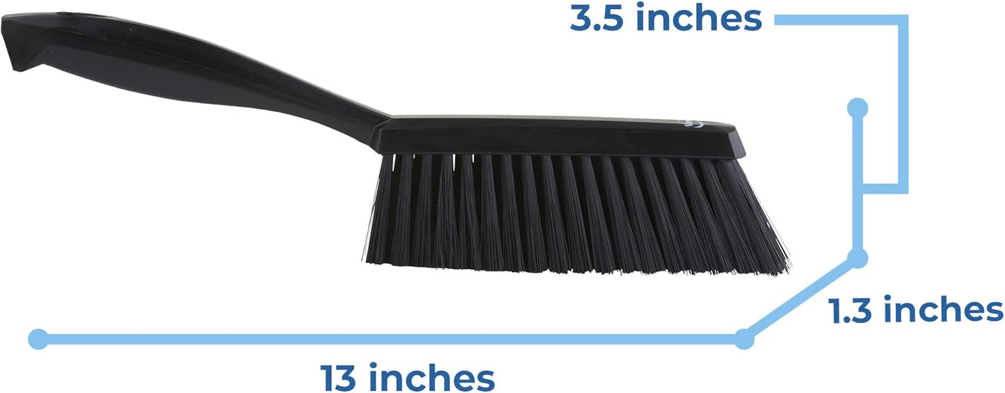 Vikan 45871 Bench Cleaning Brush, Polypropylene/Polyester Soft Bristle Dustpan Brush & Sweeper With Handle, 14-Inch, Pink