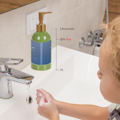 Natheeph Dish Soap Dispenser, Hand Soap Dispenser Ceramic Bottle, Refillable Liquid Great for Kitchen Dish Soap, Hand Soap, Essential Oil & Lotion (Bright White)
