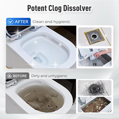 Drain Clog Remover Powerful Unclogging Sink Hair Cleaner for Kitchen, Shower Pipes and Drains (White 1PC)