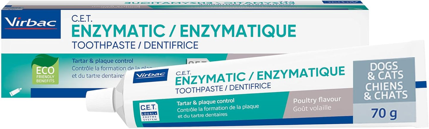 Virbac C.E.T.® Enzymatic Toothpaste| Tartar & Plaque Control for Fresh Breath | Pet Dental Care Toothpaste |Vanilla Mint Flavor, 2.5 oz