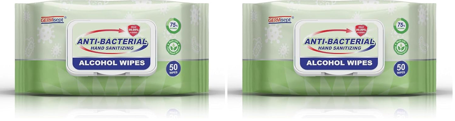 Advanced 75% Alcohol Antiseptic Hand Sanitizer Multipurpose Wipes (50 Count X 4 packs = 200 Wipes)