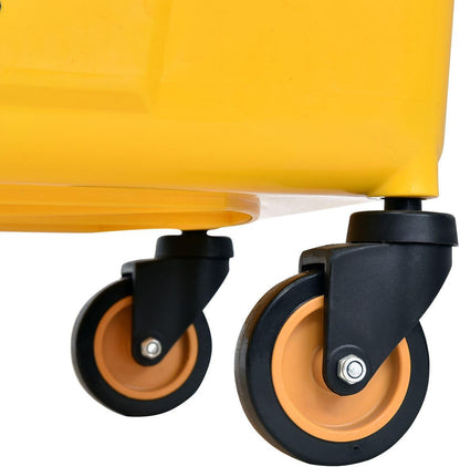 Goplus Commercial Mop Bucket Side Press Wringer Cleaning Caddy with 35 Quart Larger Capacity, Yellow