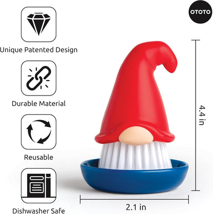 New! Beardy Gnome Dish Brush by Ototo - Dish Scrub Brush, Gnomes, Quirky Gifts, Dish Brush, Cute Kitchen Accessories, Funny Kitchen Gadgets, Vegetable Brush, Cute and Useful Gifts for Women
