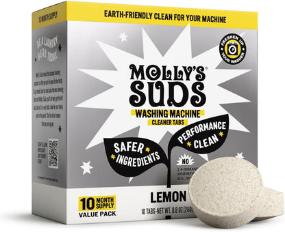 Molly's Suds Washing Machine Cleaner | Removes Odors & Grime from Front & Top Loader Machines, Including HE (Citrus - 6 Tablets)