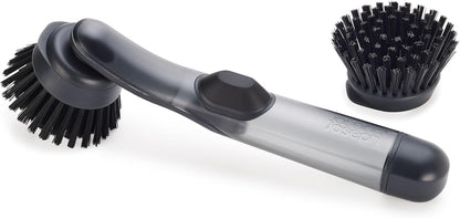 Joseph Joseph SinkTech Refillable Soap-Dispensing Dish Brush with Stainless Steel Storage Stand Drip Tray