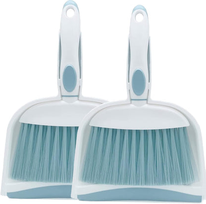 Dust pan, Mini Dustpan and Brush Set, Small Broom and Dustpan Set, Small Hand Broom and dust pan Set, Whisk Broom, Dust pan and Brush for Desk, Table, Home, Kitchen (Light Green 2pcs)