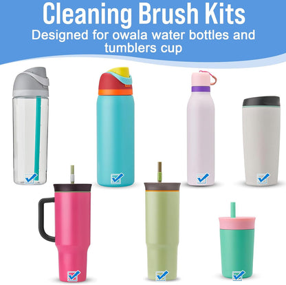 XANGNIER 5 in 1 Bottle Cleaning Brush Set,Multifunctional Water Bottle Brush and Straw Cleaner Brush,Cleaning Tool Kit for Owala/Stanley/Yeti/Simple Modern Tumbler Cup Accessories,Kitchen Gadgets