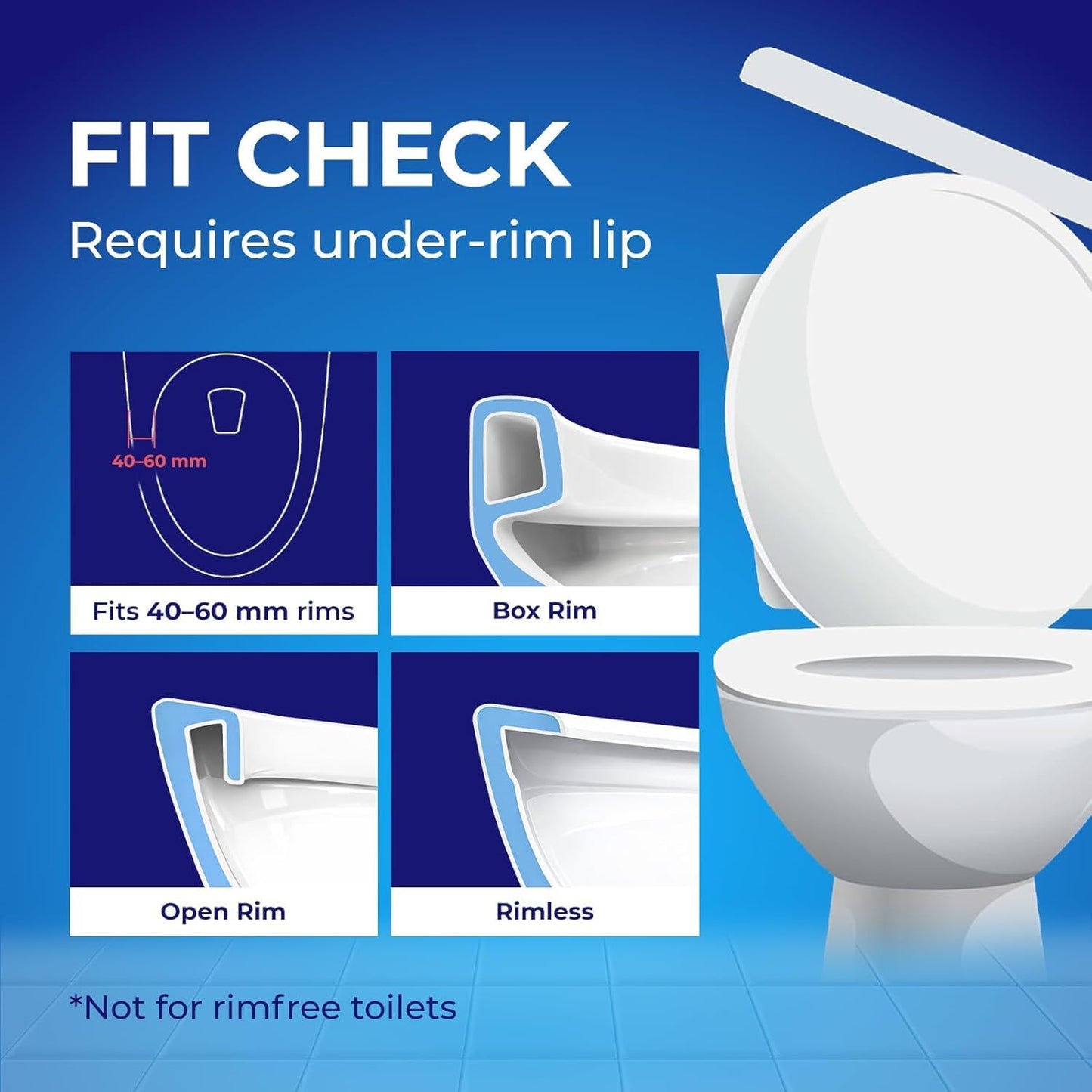 Toilet Bowl Cleaner Rim Hanger, 6 Count Automatic Bowl Toilet Cleaner, Cleans and Freshens Toilet Bowl, 7 Month (Ocean)
