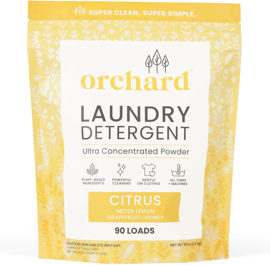 Orchard Laundry Detergent Powder Natural Deep Cleaning Laundry Powder for Sensitive Skin - Lavender Chamomile - Plant Based Effective Ingredients - 90 Loads - Enzyme-Powered, Eco Friendly Detergent