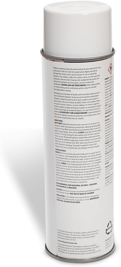 Coastwide Professional Floor Dust Mop and Dust Cloth Treatment, Lemon Scent, 17 Oz., 6/Carton