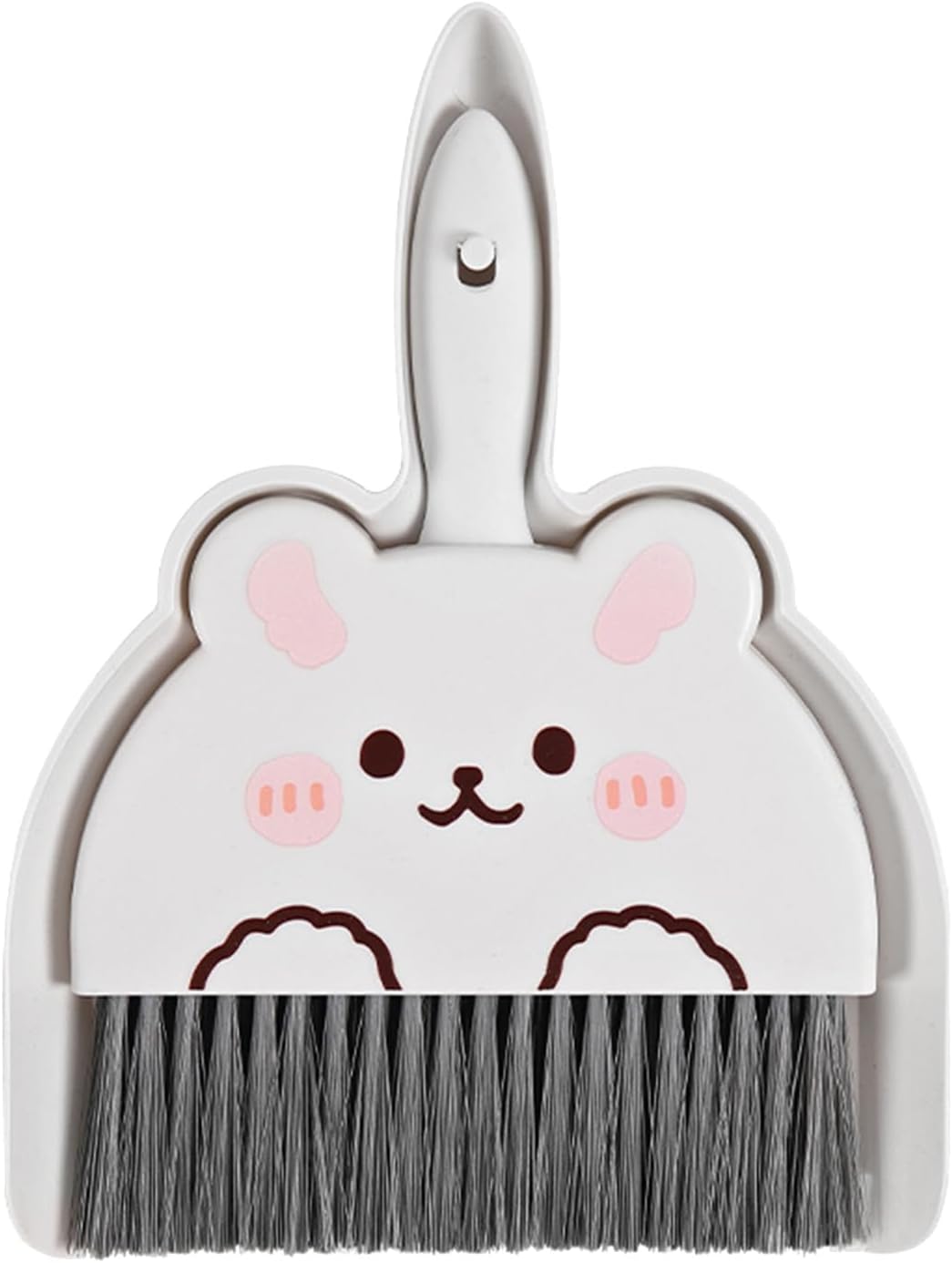 Portable Hand Broom and Dustpan Set, Cute Mini Broom and Dustpan Set with Durable Brush,Lightweight Small Dust Pan and Broom Set for Desktop Cleaning Small Space Cleaning(Rabbit)