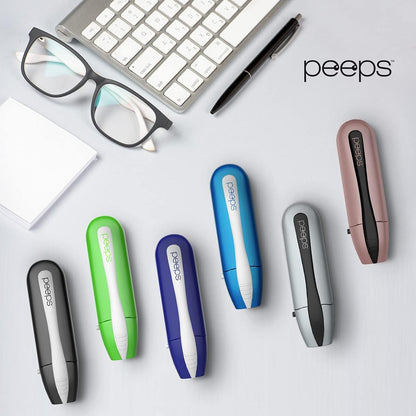 Peeps Glasses Cleaner - for Eyeglasses, Reading Glasses, and More - Lens Cleaner with Carbon Microfiber Tech-Injected Blue-1 Count (Pack of 1)