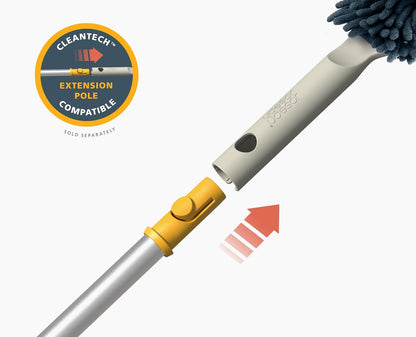 Joseph Joseph CleanTech 2-in-1 Glass Cleaner Shower Squeegee with Washable Microfiber Pad and Space-Saving Foldable Handle