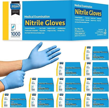 Inspire Black Nitrile Disposable Gloves | 4.5 Nitrile Disposable Safety Medical Cooking Cleaning Gloves