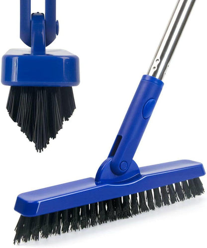 CELOX Grout Brush with Long Handle, Tile Grout Cleaner Brush for Tile Floors, for Shower Tile, for Cleaning Grout, Gray