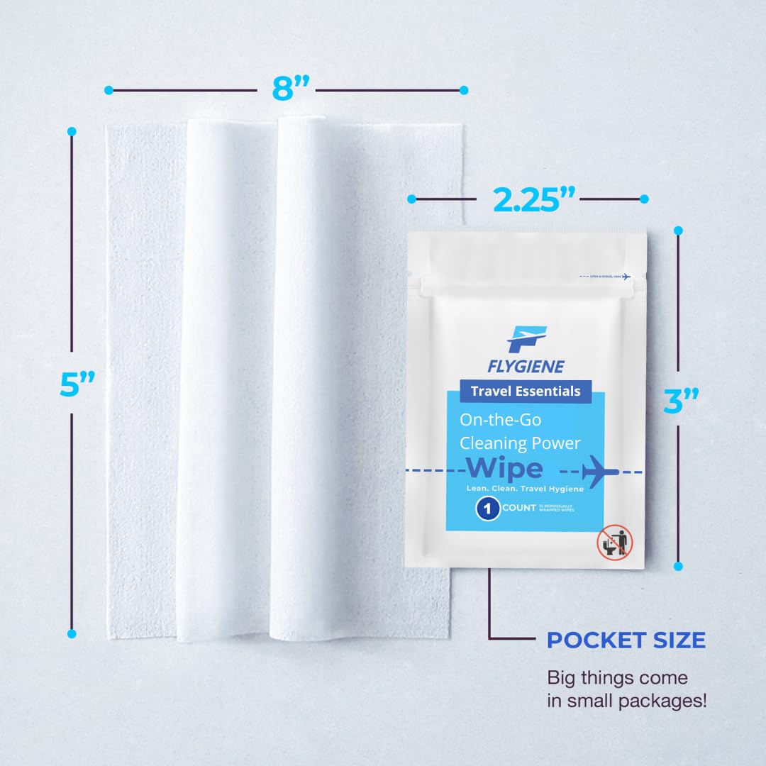 40 Count Sanitizing Wipes, 70% Alcohol, Individually Wrapped, Wet Wipes, Travel Size, Airplane Essentials