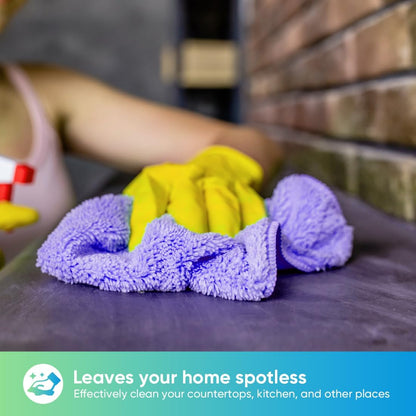 HOMEXCEL Microfiber Cleaning Cloth 210GSM, Pack of 12, Size:11.5" x 11.5", Ultra-Soft, High-Density Non-Abrasive Cleaning Towels for Cars, Glass, Kitchen, Reusable Rags, Blue/Green/Yellow/Pink