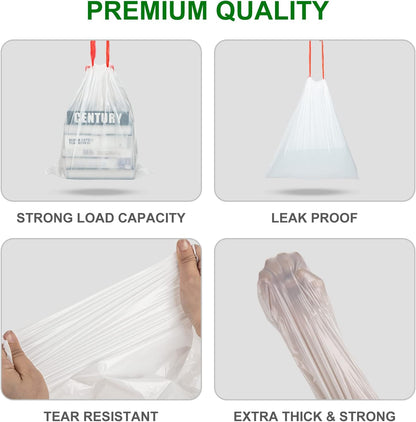 Magesh 4 Gallon Trash Bag Strong, Leakage-Free, Small Garbage Bags Unscented Thick for Bathroom, Office, Kitchen Small Trash Can, 15L, 105 Bags, Clear