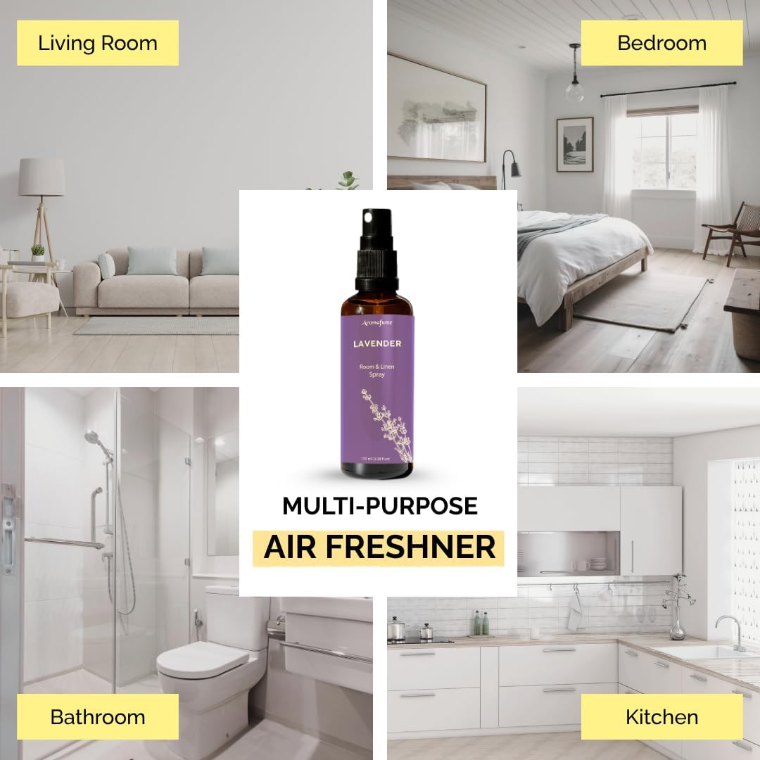 Vanilla Room, Linen & Pillow Spray by Aromafume | 100ml/3.38 fl oz | with Pure Vanilla Essential Oil | Aromatherapy Spray | Mist for Bedding, Fabrics