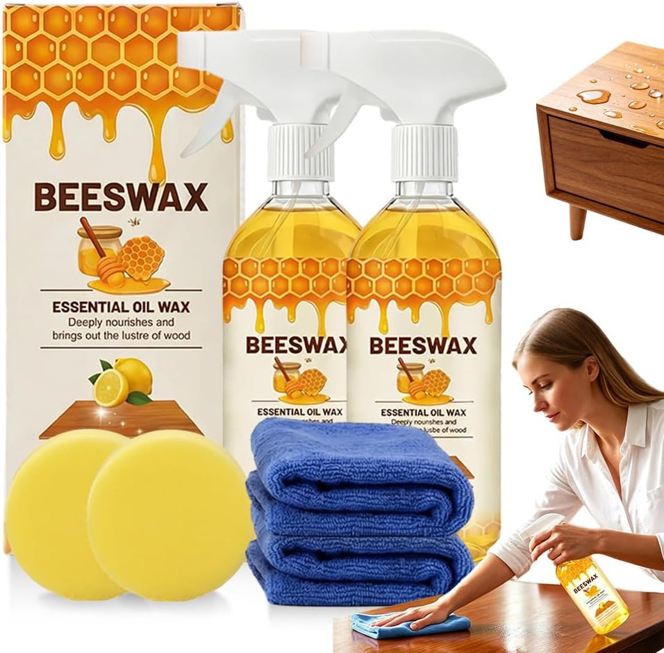 2026 Upgrade Natural Beeswax Spray, Beeswax Spray Cleaner, Beeswax Furniture Polish, The Original Beeswaxs Spray, Wood Seasoning Beewax For Furniture Floor (1pcs)