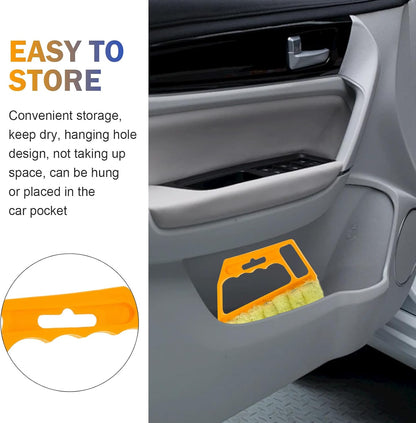 WZP 2PCS Blind Cleaner Duster Tool, Mini 7 Fingers Air Vent Cleaners, Handheld Washable Blind Cleaner for Blinds, Air Conditioner Vents, Fans Vents (Orange & Blue)