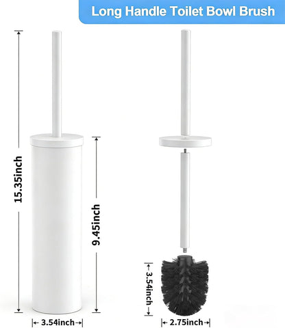 Stainless Steel Toilet Brush and Holder Set Oil Rubbed Matte Black Heavy Duty Toilet Bowl Brush with Long Handle for Bathroom and Farmhouse