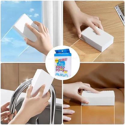 5Pcs Multifunctional Magic Sponge Cleaning Melamine Household Kitchen Dishwashing Pot Brush Cleaning Tool, White (10 * 7 * 3cm)