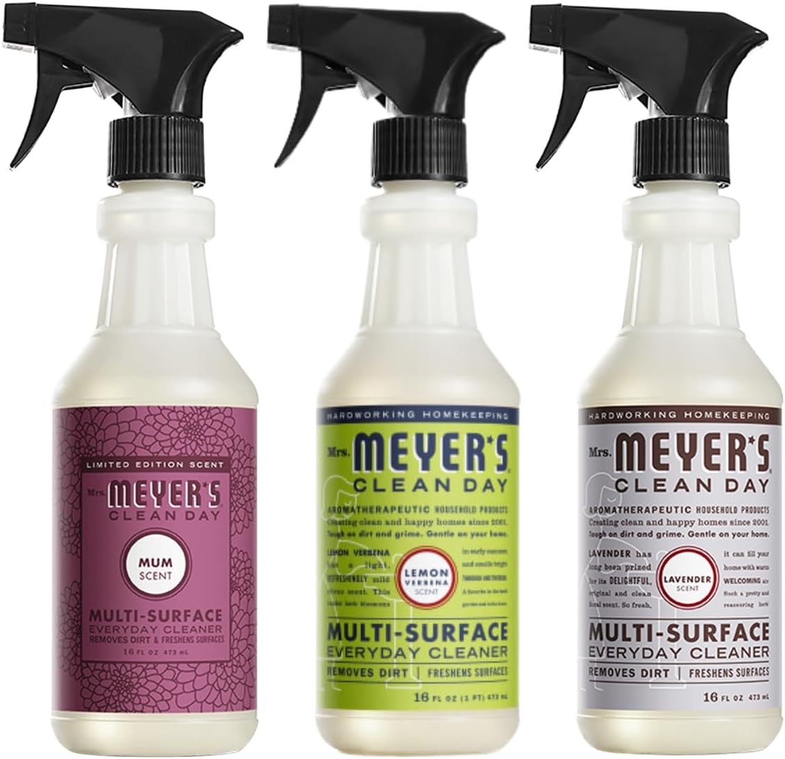 Mrs. MEYER'S CLEAN DAY Liquid Dish Soap 3 Pack Variety, Acorn Spice, Apple Cider, Fall Leaves, 16 OZ Each, 1 CT