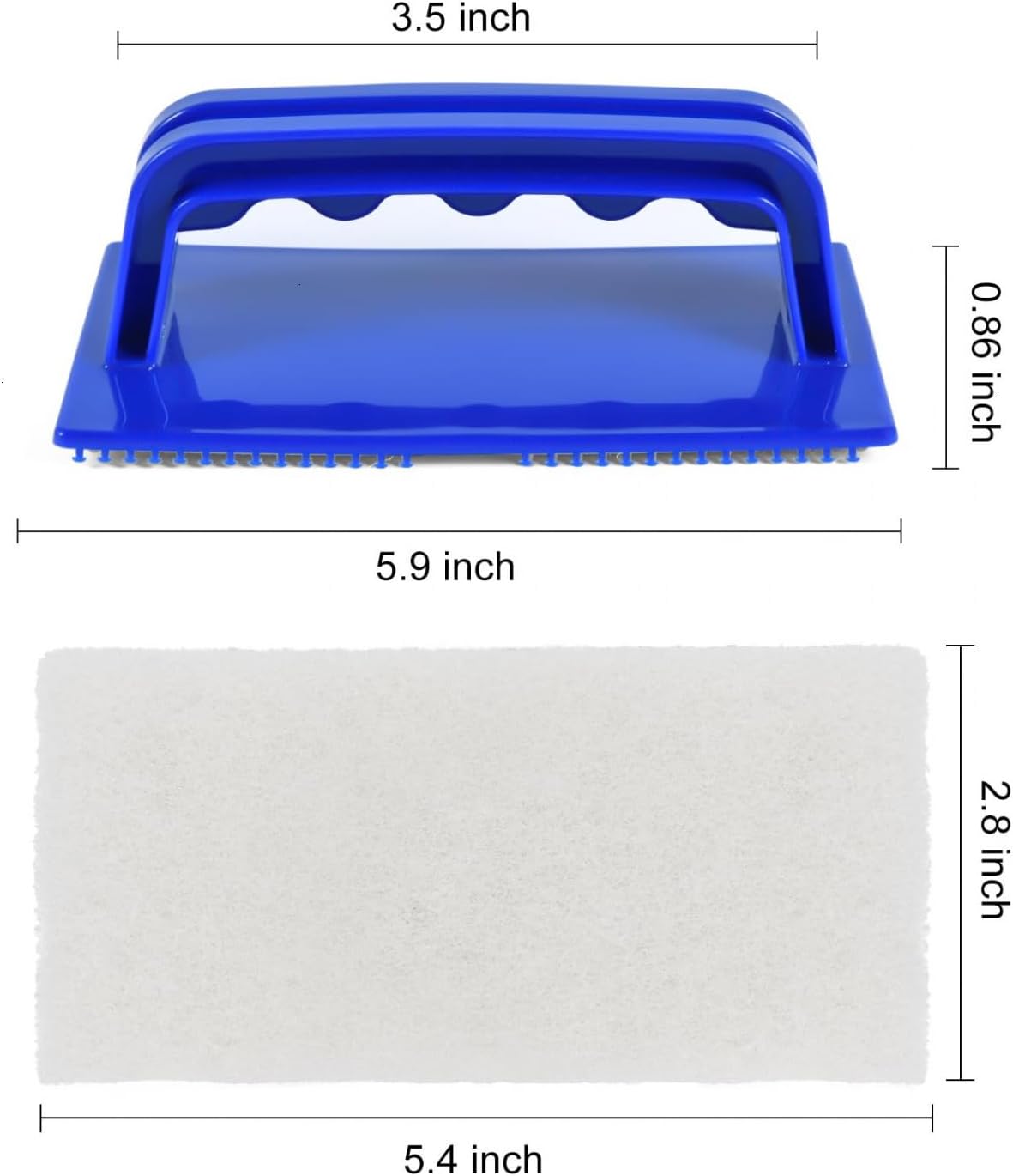 YoleShy Handled Scrubber Set, Non-Scratch Bathroom Scrubbing Pads, Bathtub Scrubber with Handle, Reusable Cleaning Sponge for Shower Tile, Bathtube, Sink, Spas Tubs & Swimming Pool Step