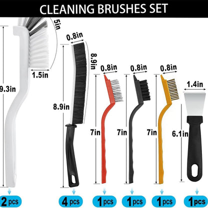12Pcs Crevice Cleaning Brush, CTEWRT Multifunctional Hard Gap Cleaning Brush Kits, Cleaning Tools for Household Use,Window Tracks,Kitchen,Bathroom,Faucets, and Toilets