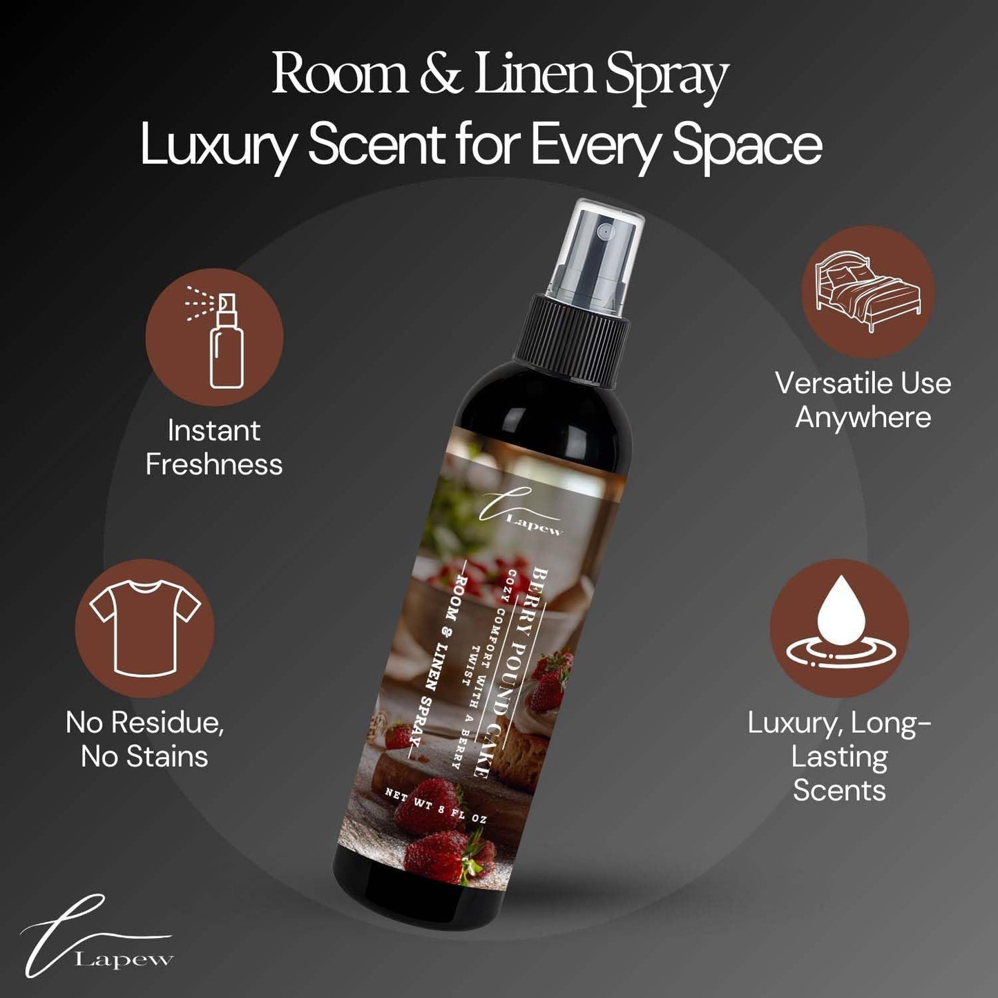 Lapew Room & Linen Spray | Fragrance Mist for Home, Car & Office | Fabric & Air Freshener | Neutralizing Mist | Made in USA | Cozy Cinnamon & Apple - Colors B