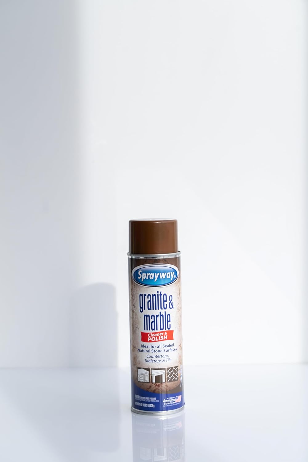 Sprayway Granite & Marble Cleaner Aerosol Spray 19oz, Pack of 12 | Foaming Action, Removes Grease, Oil, Fingerprints | Ideal for Sealed Natural Stone Surfaces, Countertops, Tabletops, Tile