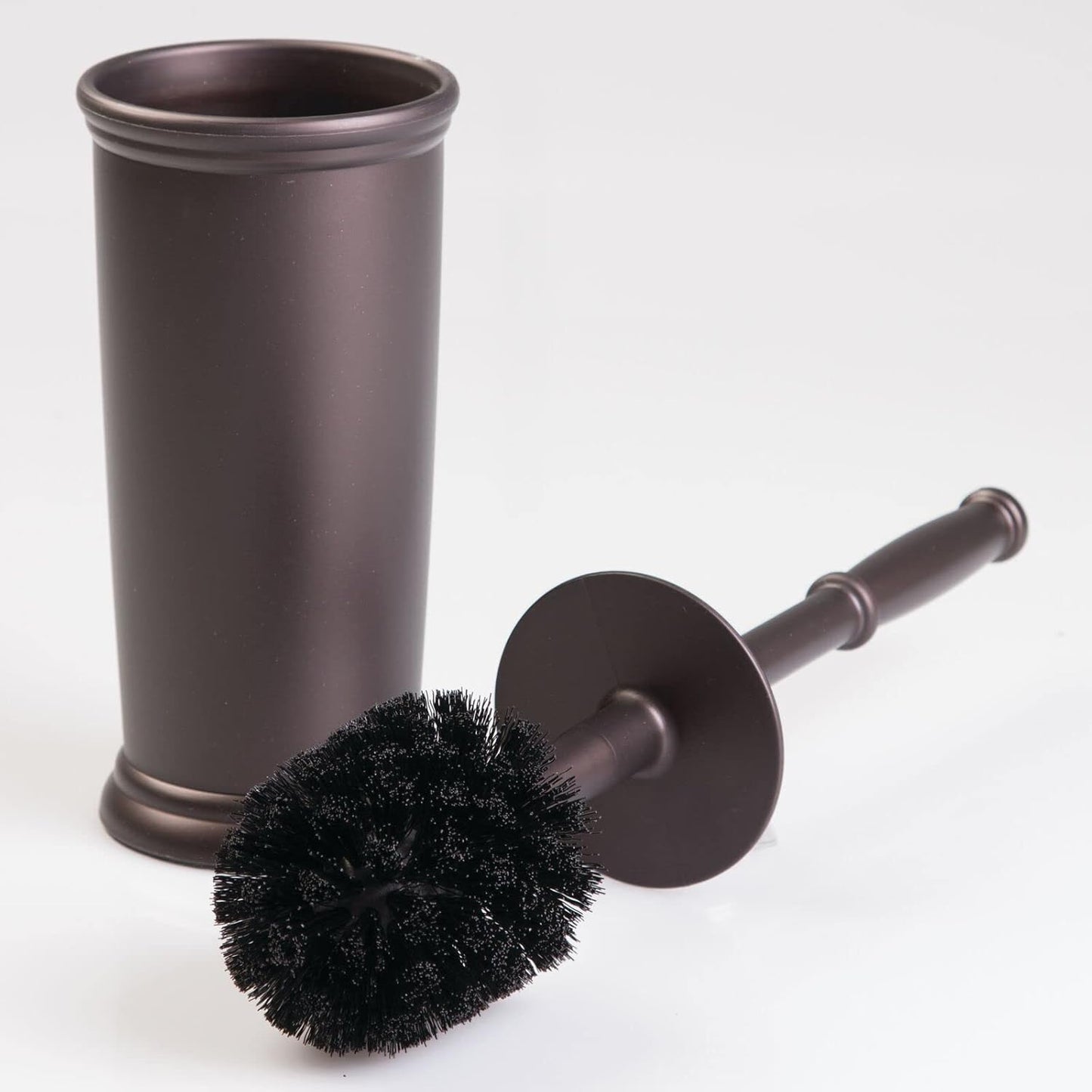 mDesign Metal Freestanding Slim Toilet Bowl Brush and Holder