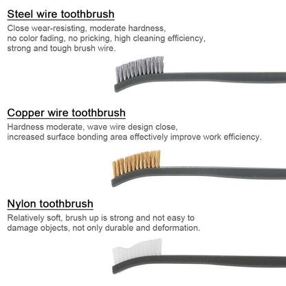 Mini Wire Brush Set, Paint and Dirt Remover, Cleaning Welding Slag and Rust, Handy Steel / Nylon / Brass Brush Suitable for Cleaning Paint / Dirt (3)