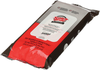 Scotch-Brite Stainless Steel Hood Degreaser Wipes, 30/Pack, 6 Packs/Case (SS-WIPES)