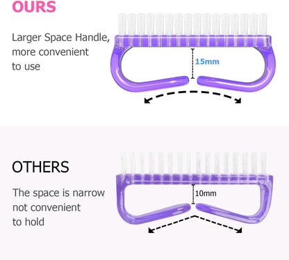 Larbois Handle Grip Nail Brush, Nail Brushes Hand Fingernail Brush Cleaner Scrubbing Kit Pedicure for Toes and Nails Men Women (4 Pack)