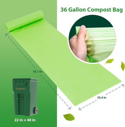 GreFusion Compostable Bags 1.2 Gallon,125 Count, Fits 0.75,1,1.2,1.3,1.6,1.8 Gallon Countertop Bin, Small compost bags, Certified by BPI, ASTM D6400 and OK Compost