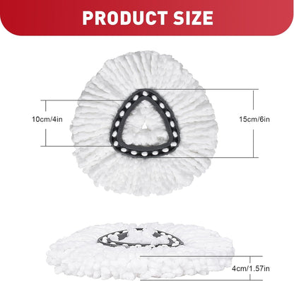 4 Pack Spin Mop Replacement Heads, Microfiber Mop Refills Compatible with Ocedar Mop Heads Replacements 2 Tank System, Replace Head Safe for Cleaning All Hard-surfaced Floors