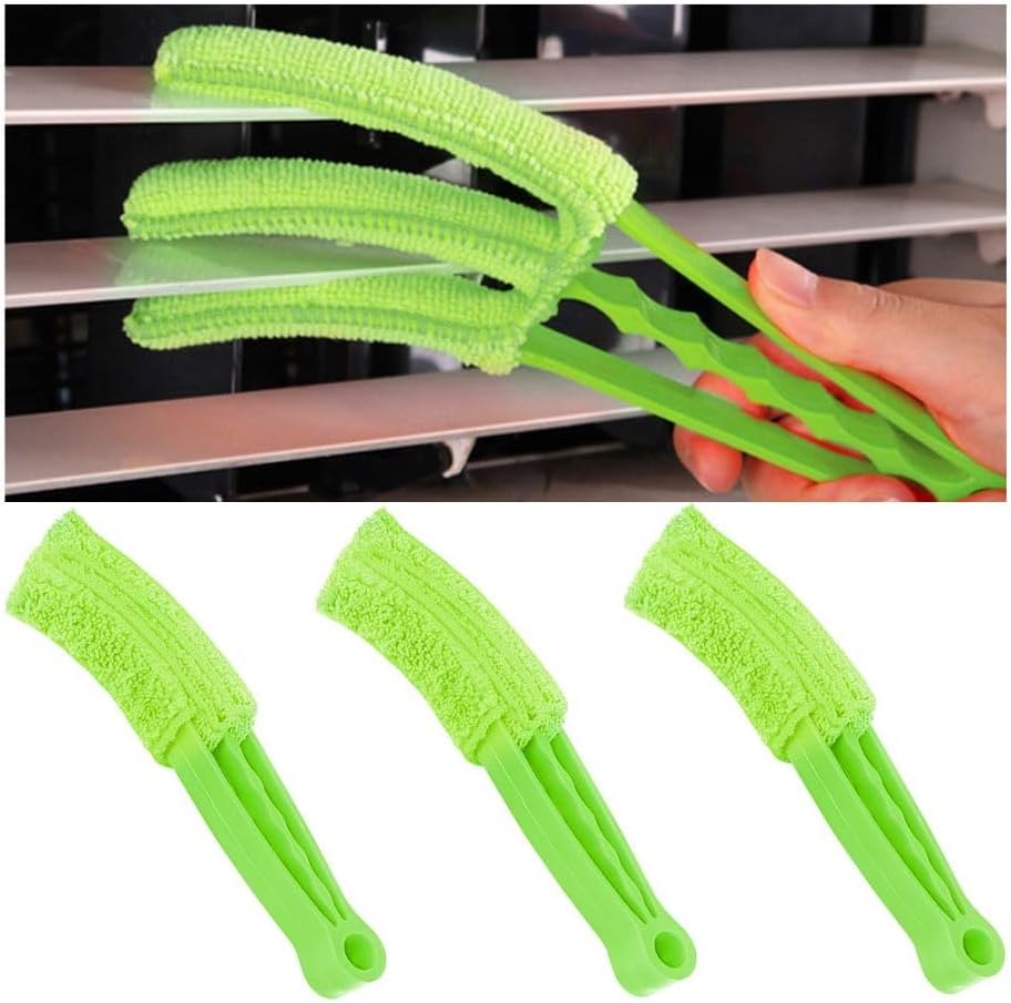 3PCS Mini Duster for Car Air Vent, Automotive Air Conditioner Cleaner and Brush, Vehicle Blind Dust Cleaning Tool for Keyboard, Window, Shutter, Universal for SUV, Truck, RV（Rose Red）