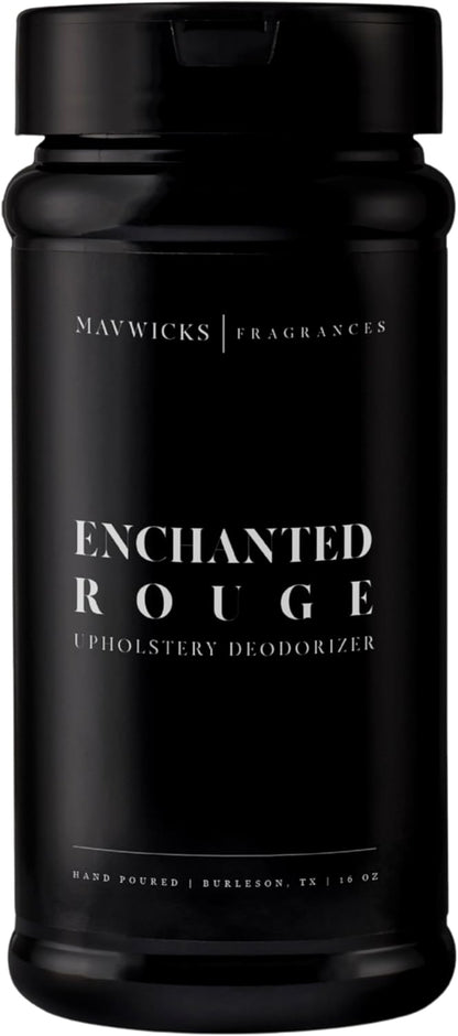 Mavwicks Fragrances - Upholstery Deodorizer (Enchanted Rouge) 16 Oz - Rug, Couch & Carpet Deodorizer - Vacuuming Powder, Pet Safe Carpet Freshener Powder - Odor Eliminator for Home
