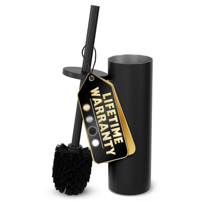 Stylish Stainless Steel Toilet Brush and Holder Set - Silver Toilet Bowl Brush and Holder with Splash Cover, Sturdy Bristles, Corrosion & Scratch Resistant - Elegant Design, Effective Deep Cleaning