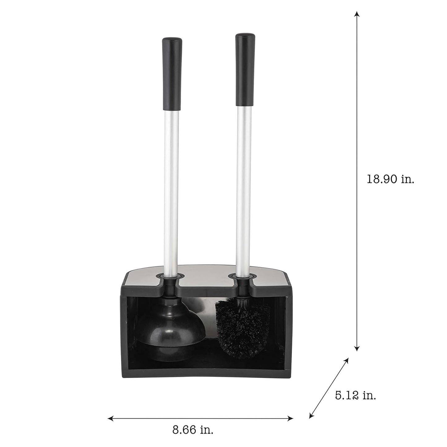 Bath Bliss 2-in-1 Toilet Brush and Plunger Set in Stainless Steel