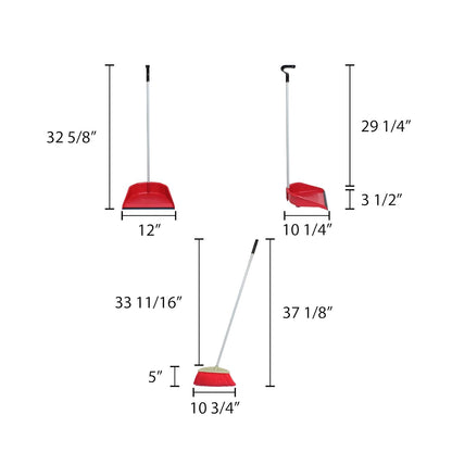 Thunder Group PLDP003, Plastic Fish Style Dust Pan and Broom Set