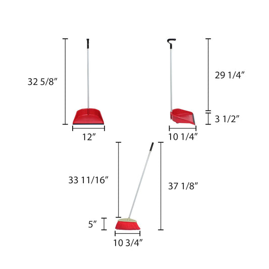 Thunder Group PLDP003, Plastic Fish Style Dust Pan and Broom Set